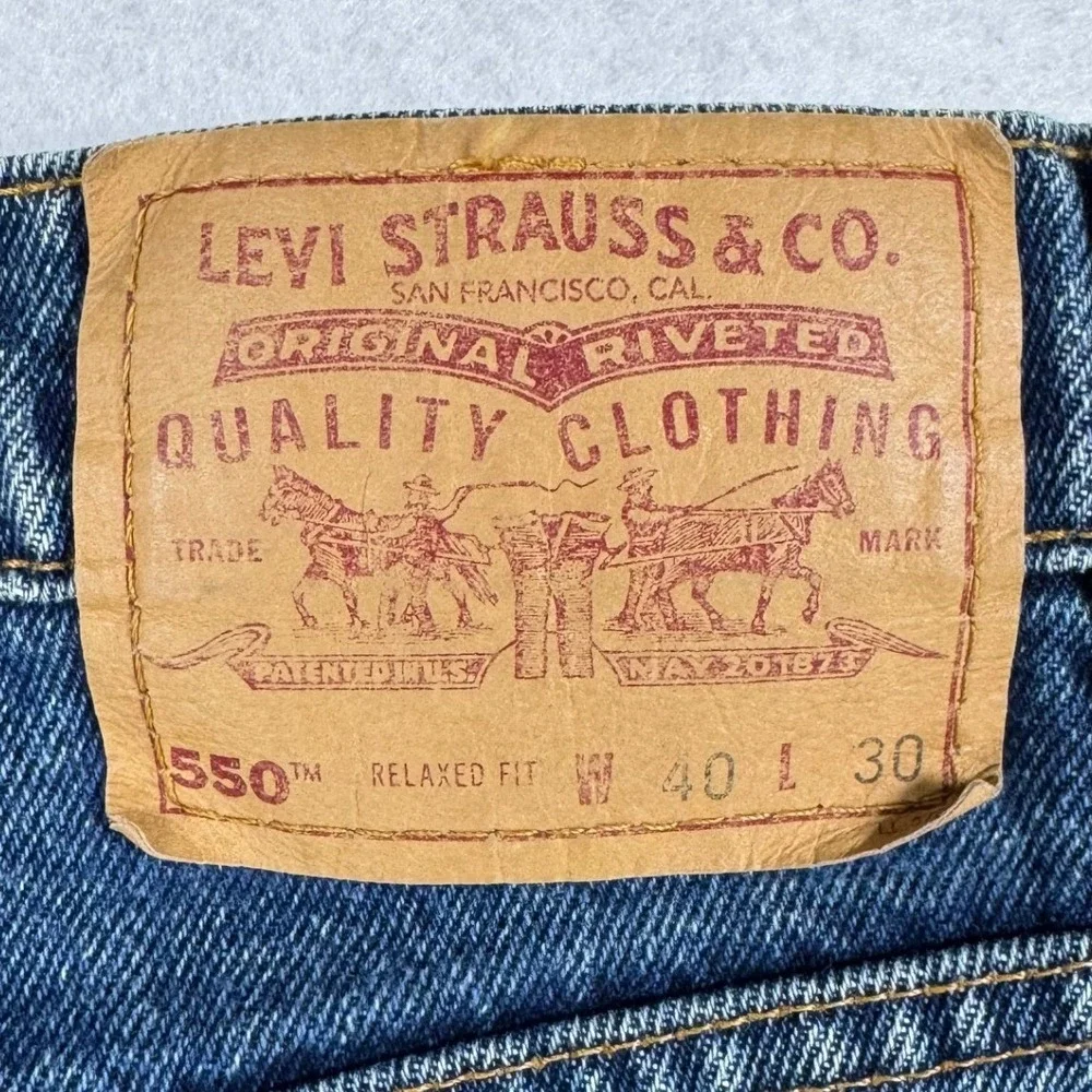 Vintage Levi's 550 Relaxed Fit Jeans Mens 40x30 90's Medium Wash Denim Y2K